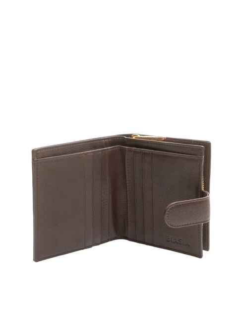 EDA Portefeuille compact en cuir sombre - Portefeuilles Femme