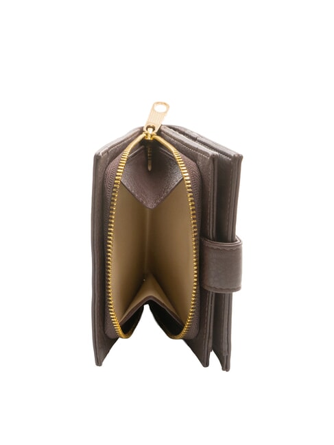 EDA Portefeuille compact en cuir sombre - Portefeuilles Femme