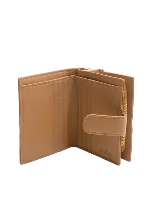 EDA Portefeuille compact en cuir chameau - Portefeuilles Femme