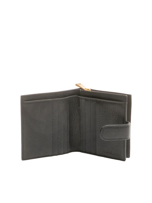EDA Portefeuille compact en cuir noir - Portefeuilles Femme