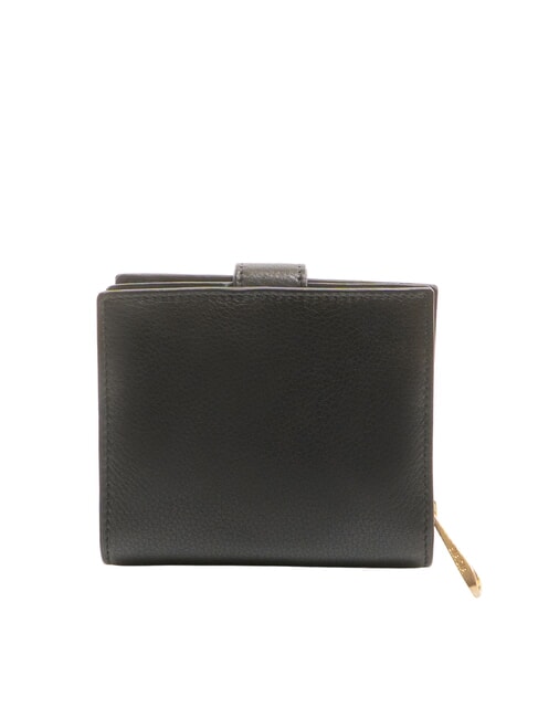 EDA Portefeuille compact en cuir noir - Portefeuilles Femme