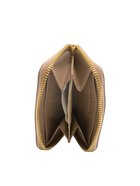 EDA Petit portefeuille en cuir zippé taupe - Portefeuilles Femme