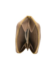 BIASIA EDA Petit portefeuille en cuir zippé taupe - Portefeuilles Femme - 2