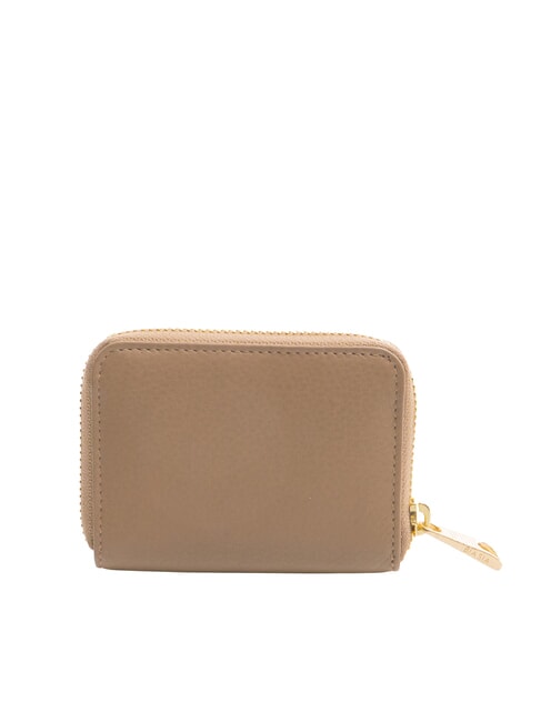 EDA Petit portefeuille en cuir zippé taupe - Portefeuilles Femme