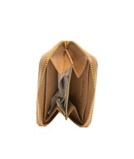 BIASIA EDA Petit portefeuille en cuir zippé chameau - Portefeuilles Femme - 2