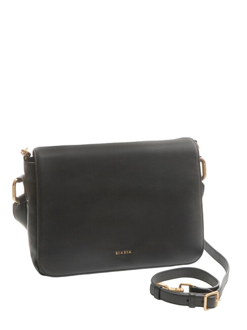 NOVEAU Sac bandoulière en cuir avec rabat noir - Sacs pour Femme