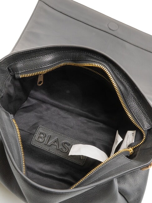 NOVEAU Sac bandoulière en cuir avec rabat noir - Sacs pour Femme
