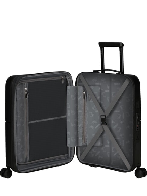 DASHPOP Valise à roulettes extensible pour bagages à main vrai noir - Valises cabine