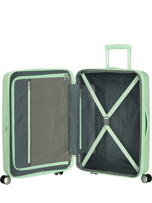 SOUNDBOX SPINNER Chariot moyen, extensible vert pastel - Valises Rigides
