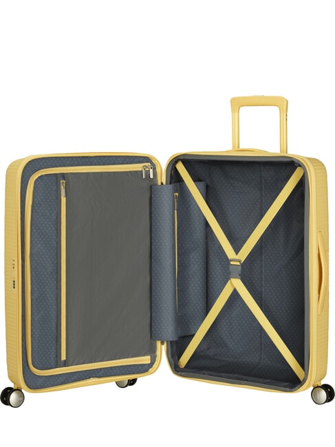 SOUNDBOX SPINNER Chariot moyen, extensible jaune pastel - Valises Rigides