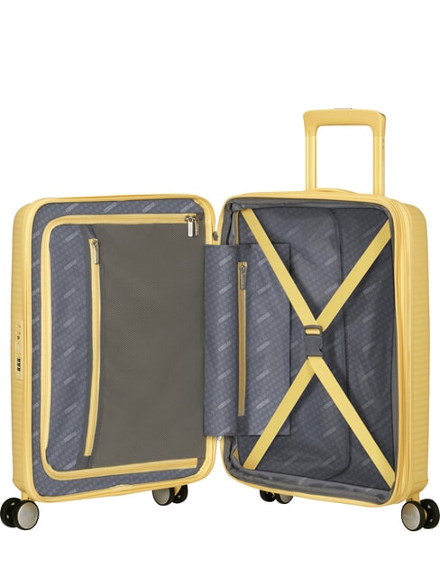 Valise Ligne SOUNDBOX, valise cabine, extensible jaune pastel - Valises cabine