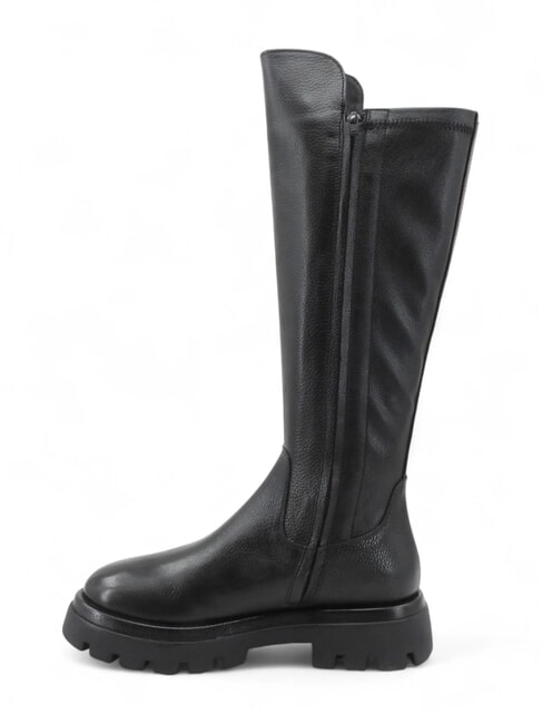 GEO Bottes en cuir à talon de 3 cm Noir - Chaussures Femme