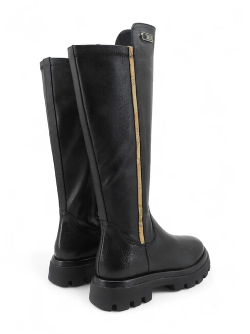 GEO Bottes en cuir à talon de 3 cm Noir - Chaussures Femme