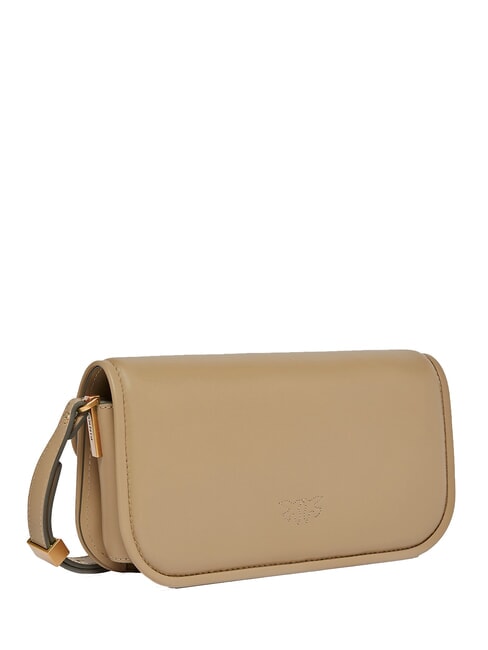 LOVE BOX Sac à bandoulière en cuir biscuit au gingembre-or antique - Sacs pour Femme