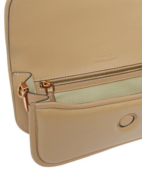 LOVE BOX Sac à bandoulière en cuir biscuit au gingembre-or antique - Sacs pour Femme