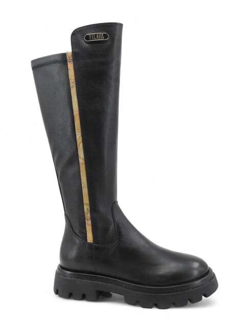 GEO Bottes en cuir à talon de 3 cm Noir - Chaussures Femme