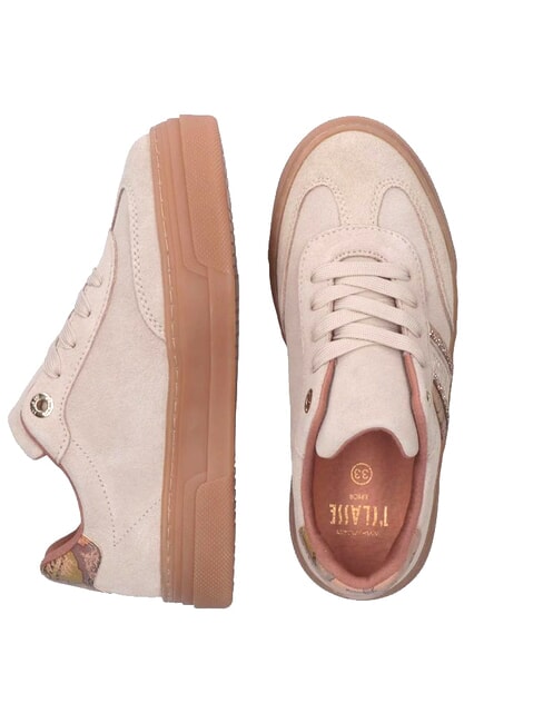 GEO Baskets en cuir beige / beige g&eacute;o - Chaussures Femme