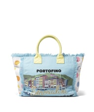 BRACCIALINI SUMMER Sac fourre-tout en toile avec imprimé Portofino - Sacs pour Femme - 3