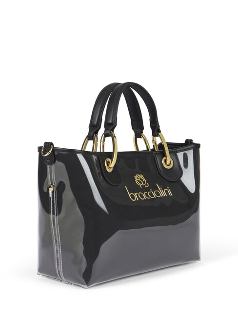 BETH JELLY Petit sac &agrave; main brillant avec pochette noir - Sacs pour Femme