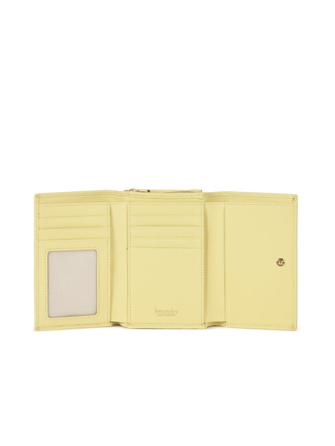 BASIC Portefeuille moyen en cuir jaune - Portefeuilles Femme