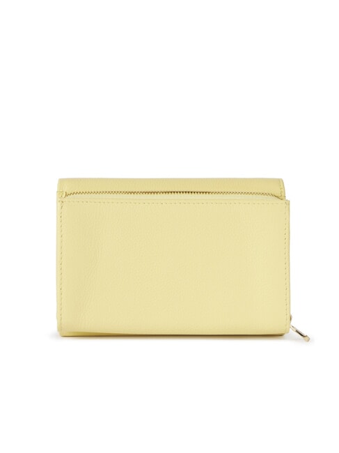 BASIC Portefeuille moyen en cuir jaune - Portefeuilles Femme