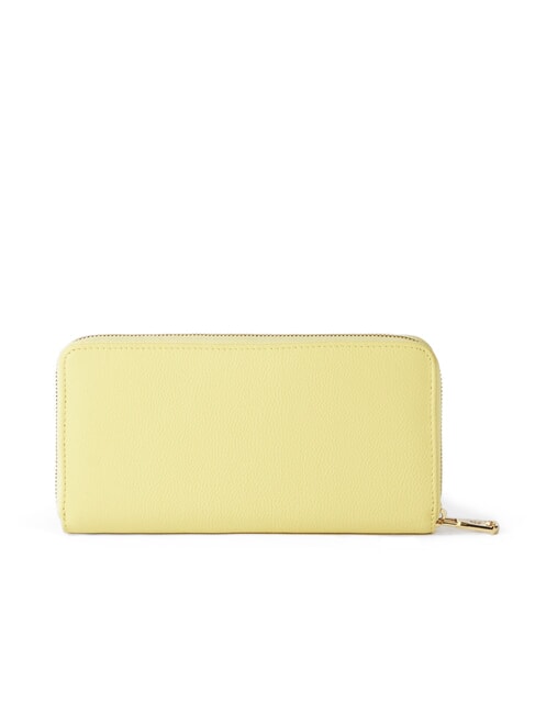 BASIC Portefeuille en cuir zipp&eacute; jaune - Portefeuilles Femme