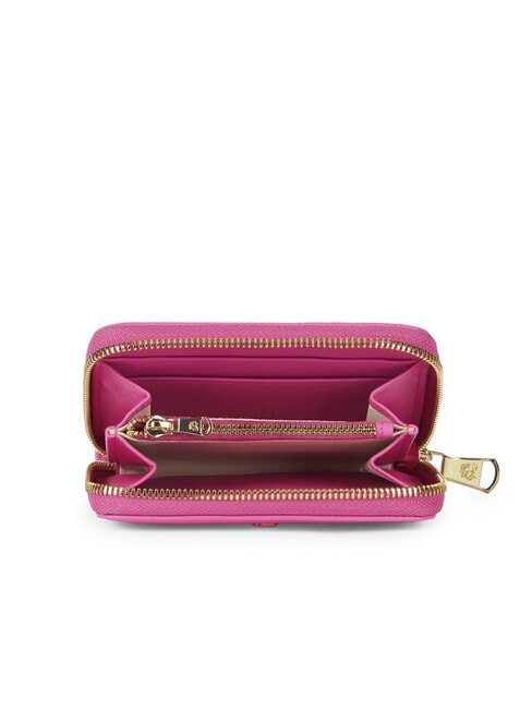 BASIC Petit portefeuille en cuir zipp&eacute; fuchsia - Portefeuilles Femme