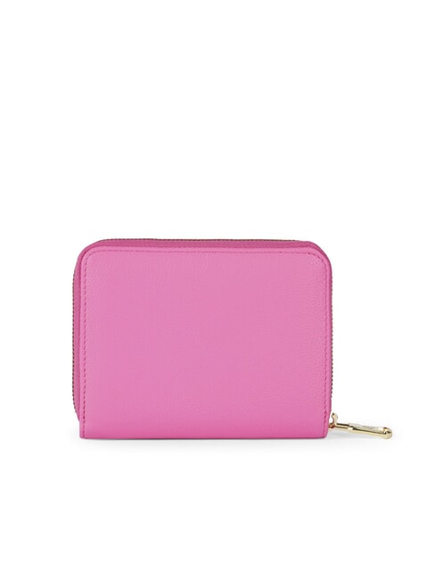 BASIC Petit portefeuille en cuir zipp&eacute; fuchsia - Portefeuilles Femme