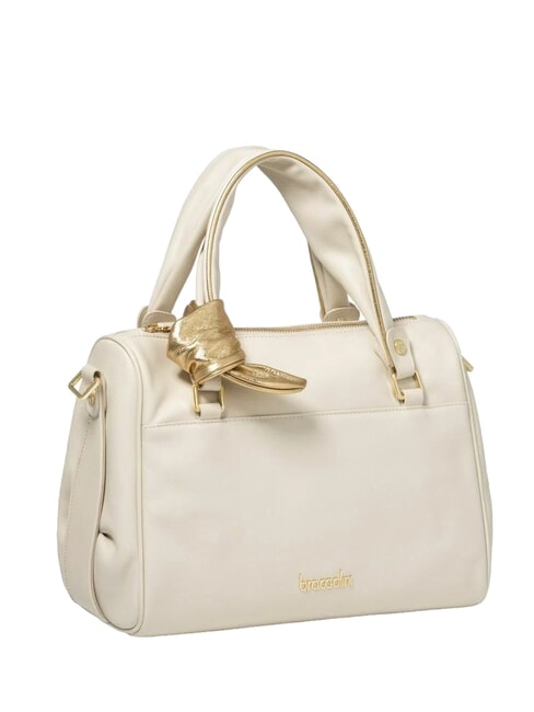 GRETA Sac cartable en cuir avec bandoulière beige - Sacs pour Femme