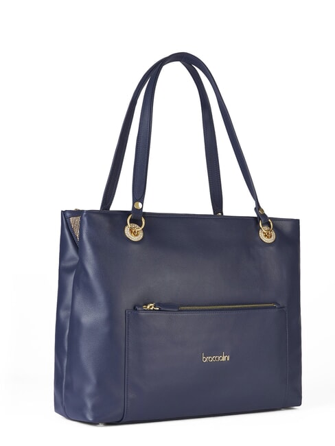 NORA Sac bandouli&egrave;re en cuir avec poche bleu - Sacs pour Femme