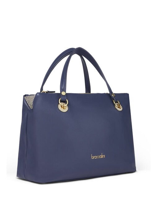 NORA Sac &agrave; main en cuir avec bandouli&egrave;re bleu - Sacs pour Femme