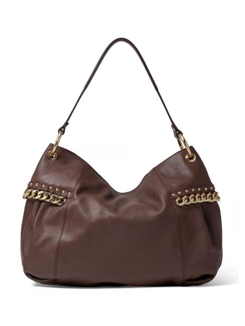 NORA Sac bandouli&egrave;re en cuir avec cha&icirc;ne marron - Sacs pour Femme