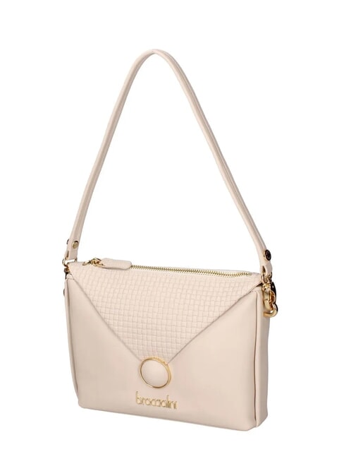 NAOMI Sac à bandoulière en cuir beige - Sacs pour Femme