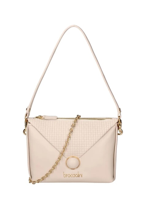 NAOMI Sac à bandoulière en cuir beige - Sacs pour Femme