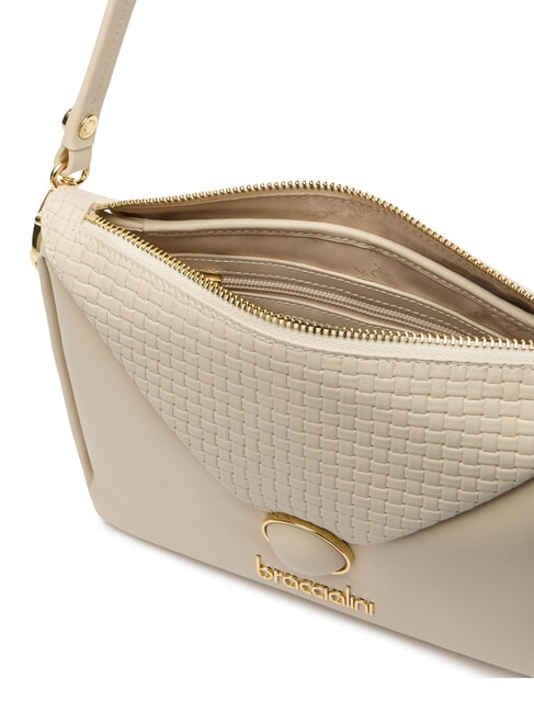NAOMI Sac à bandoulière en cuir beige - Sacs pour Femme