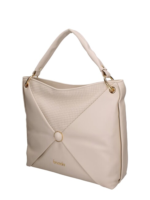 NAOMI Sac bandoulière hobo en cuir beige - Sacs pour Femme