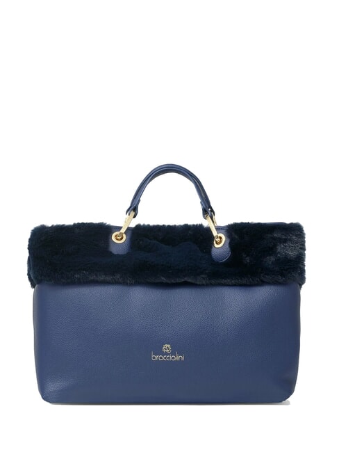 BETH FUR Sac &agrave; main avec pochette bleu - Sacs pour Femme