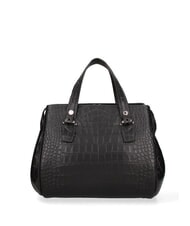 BRACCIALINI ZOE CROCO Sac à main en cuir imprimé noir - Sacs pour Femme - 4
