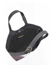 FURLA FLOW Sac bandoulière en cuir imprimé guimauve+aura+sol - Sacs pour Femme - 4