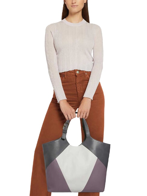 FLOW Sac bandoulière en cuir imprimé guimauve+aura+sol - Sacs pour Femme