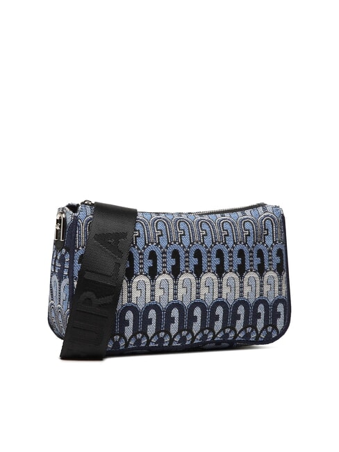 MOON Mini sac en tissu jacquard tons bleu denim + noir - Sacs pour Femme