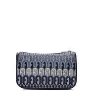 FURLA MOON Mini sac en tissu jacquard tons bleu denim + noir - Sacs pour Femme - 4