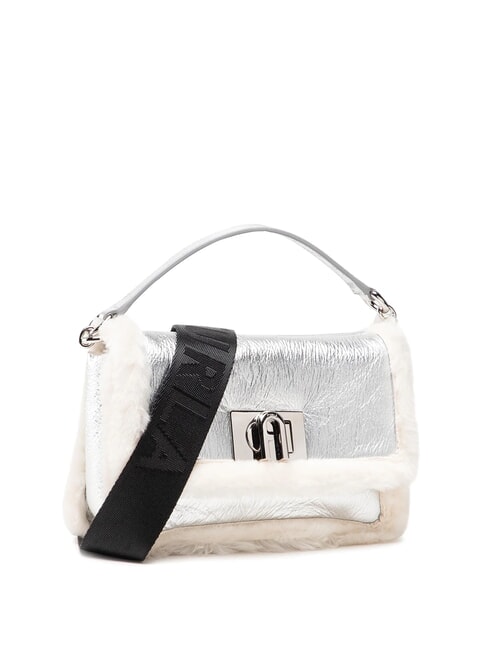 1927 SOFT Mini sac à main avec bandoulière coton blanc + couleur argent + noir - Sacs pour Femme