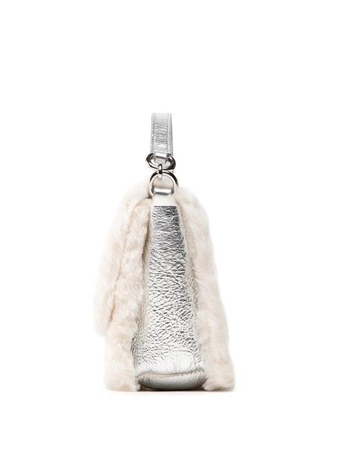 1927 SOFT Mini sac à main avec bandoulière coton blanc + couleur argent + noir - Sacs pour Femme