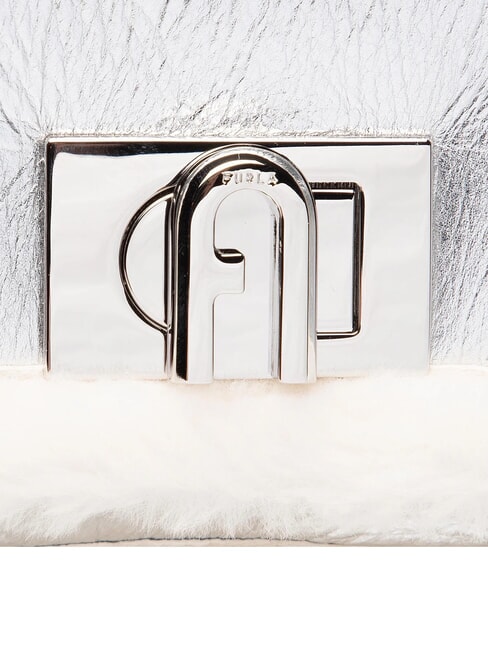 1927 SOFT Mini sac à main avec bandoulière coton blanc + couleur argent + noir - Sacs pour Femme