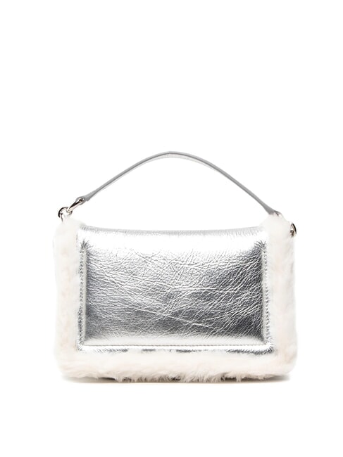 1927 SOFT Mini sac à main avec bandoulière coton blanc + couleur argent + noir - Sacs pour Femme
