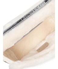 FURLA 1927 SOFT Mini sac à main avec bandoulière coton blanc + couleur argent + noir - Sacs pour Femme - 6