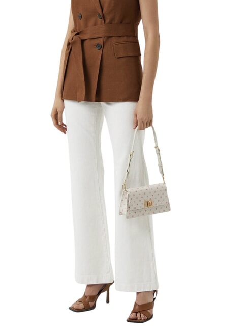 ZOE Sac bandoulière en cuir imprimé tons de guimauve - Sacs pour Femme