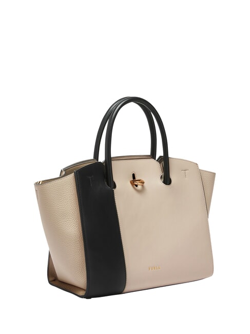 GENESI Sac à main en cuir avec bandoulière pleine lune + noir - Sacs pour Femme