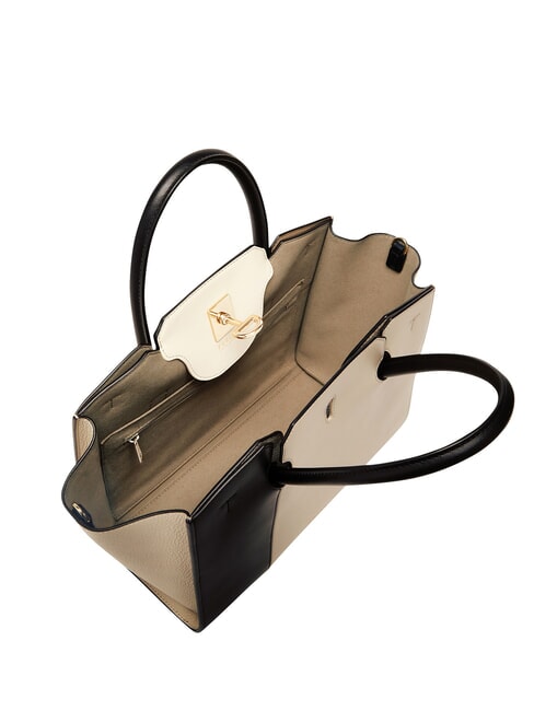 GENESI Sac à main en cuir avec bandoulière pleine lune + noir - Sacs pour Femme